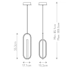 Owalna lampa wisząca Demark QN-DEMARK-1P-BG LED 28W 3000K do salonu złoty