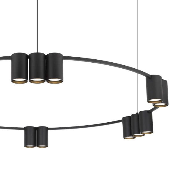 Lampa wisząca nad wyspę GENESIS ML0376 tubki metalowe czarne
