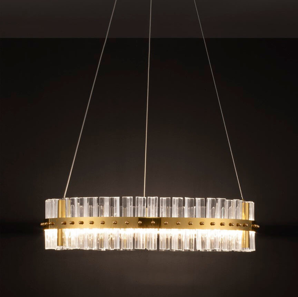 Dekoracyjna lampa wisząca MAYO LE44224 LED 45W 3500K ring szklana złota