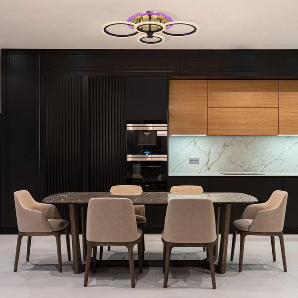 Sufitowa lampa okręgi RING DRS2032/4 TR BL LED 75W 3200-7600K czarny złoty