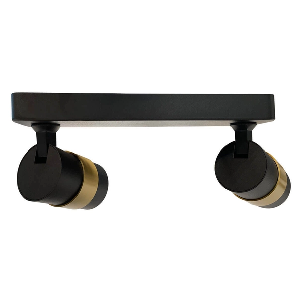 Metalowa lampa reflektorowa Antillo LP-770/2W BK natynkowa na przedpokój złoty czarny