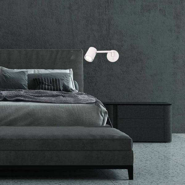 Regulowana lampa ścienna Snow LP-731/1WL WH sypialniany kinkiet do czytania biały