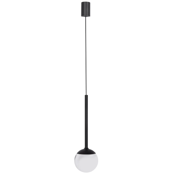 Kulista lampa wisząca Orra PL0105-BK LED 6W 3000K IP44 czarna przezroczysta