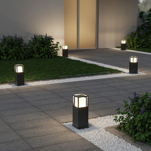 Metalowy słupek na taras PORTOR DL142577860 LED 14,5W 2300-4000K IP54 antracyt