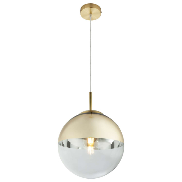 LAMPA wisząca VARUS 15856 Globo szklana OPRAWA zwis kula ball złota przezroczysta