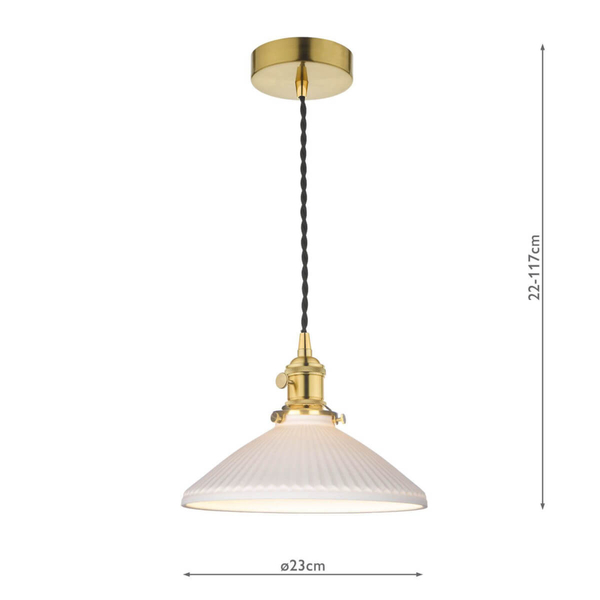Wisząca lampa ceramiczna Hadano HAD0140-10 mosiądz biały
