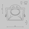 Wpuszczana oprawa kwadratowa Dot DL029-2-01B metalowa czarna
