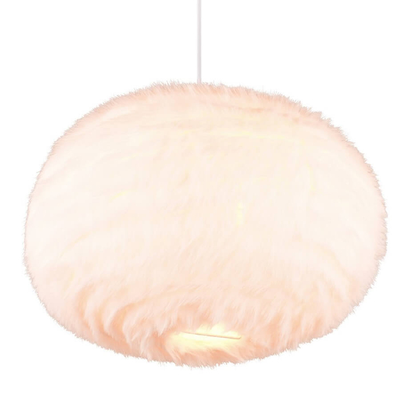 Lampa wisząca Furry R31581901 kulista pluszowa biały