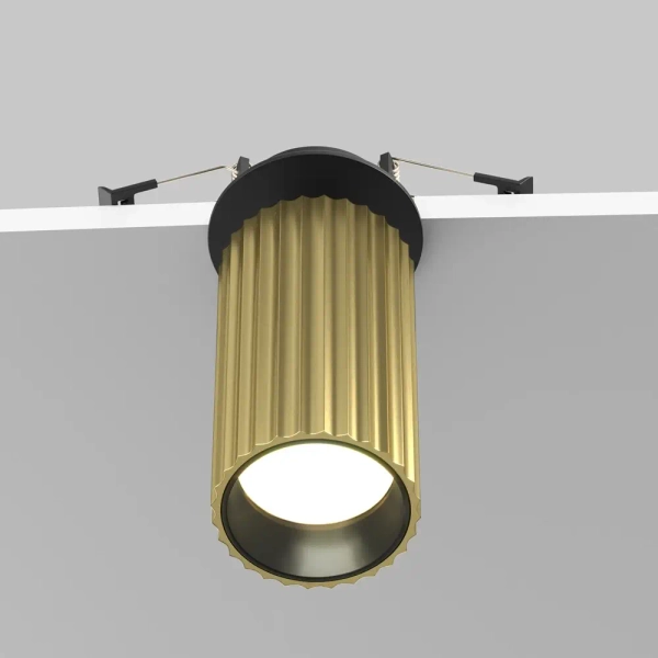 Podtynkowa lampa sufitowa Calipso C110CL-01-GU10-BS czarny mosiądz