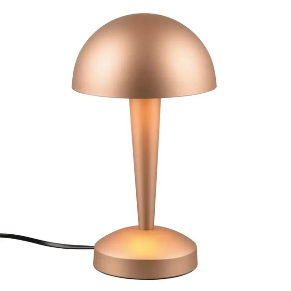 Stołowa lampka do sypialni Canaria R59561165 grzybek metalowa kawowa