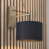 Ścienna lampa nad łóżko L&-192624 Light& z abażurem czarna mosiądz