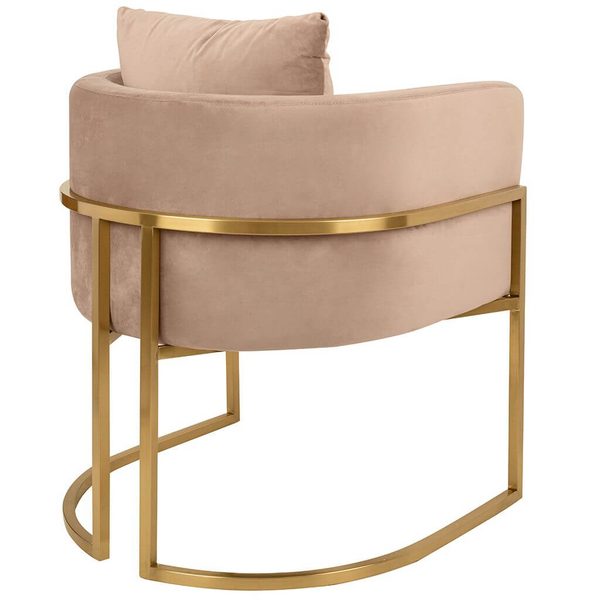 Wypoczynkowy fotel do salonu Chloe Velvet MSE011000303.V13 khaki złoty