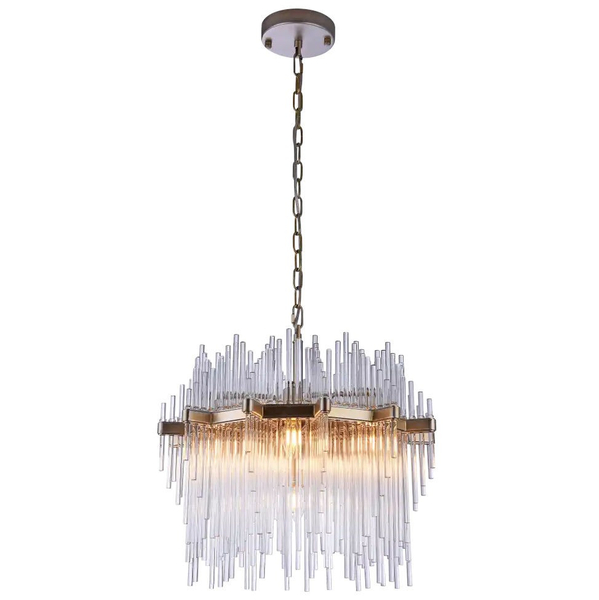 Glamour LAMPA wisząca REYKJAVIK P07097CP Cosmolight kryształowy ZWIS na łańcuchu szampański