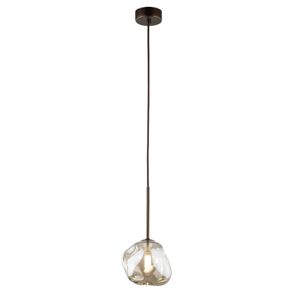 Wisząca lampa glamour Lava 11025 kula do sypialni brązowa bursztynowa