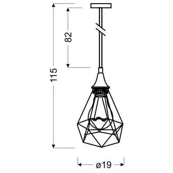 Druciana lampa zwieszana Graf 31-62888 metalowa czarna