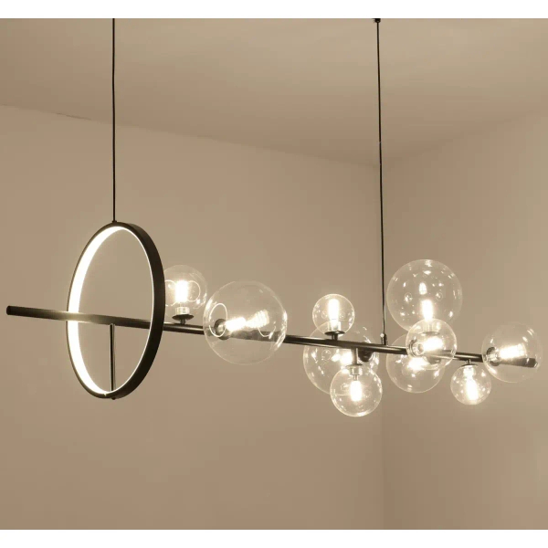 Podwieszana lampa Orion MP0084-L1200 Step LED 8W 3000K bąbelki szklane czarna