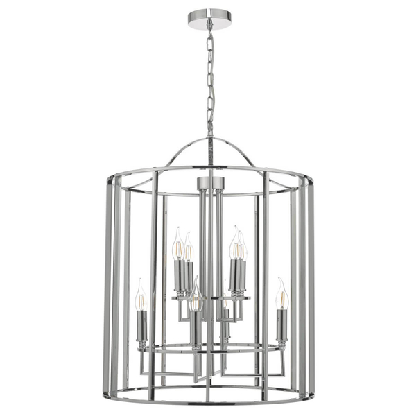 Lampa wisząca retro MYKA MYK0850 świecznikowa chrom