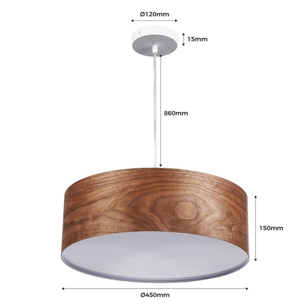 Drewniana lampa wisząca Bosco ABR-LZD-NOVO Abruzzo okrągła drewniany