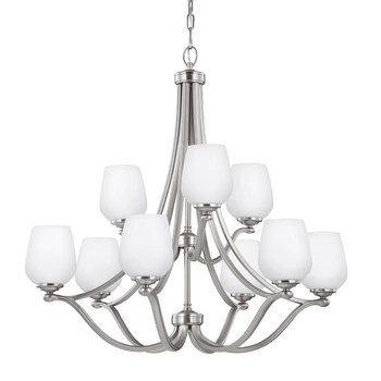 Żyrandol metalowy Vintner FE-VINTNER9 na łańcuchu nikiel biały