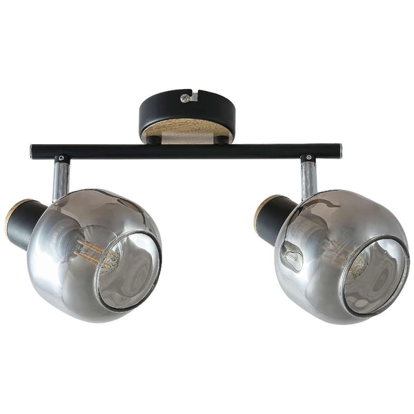 Sufitowa LAMPA loftowa SALAZAR 5398 Rabalux regulowana OPRAWA plafon szklany industrialny czarny drewniany