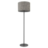 Podłogowa lampa do sypialni LAGO 11676 tuba tkanina szara