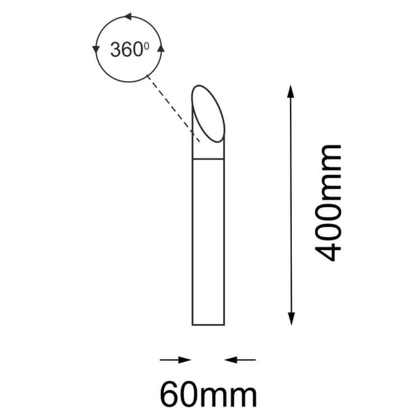 Zewnętrzny stojący słupek ogrodowy Saga 9918 Shilo IP54 metalowy antracyt