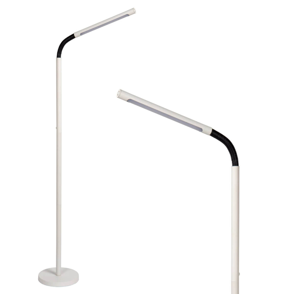Biała lampa podłogowa Gilly do sypialni LED 3W 2700K ściemnialna