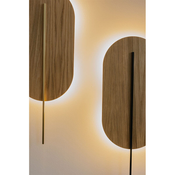 Drewniana ścienna lampa Rokke RKW21010 do jadalni brązowa biała