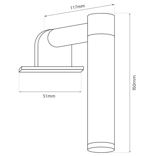 Ścienny kinkiet nad lustro Apa Mini ML2250 LED 4W 3000K IP44 złoty