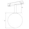 Szynowa magnetyczna lampa do systemu Dali M0016D LED 5W 3000K kula czarny