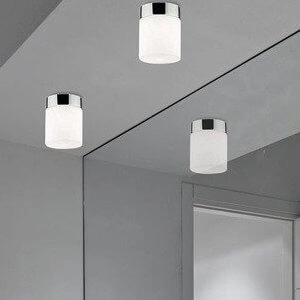 Łazienkowa lampa sufitowa Cayo 8055 szklana tuba biała czarna