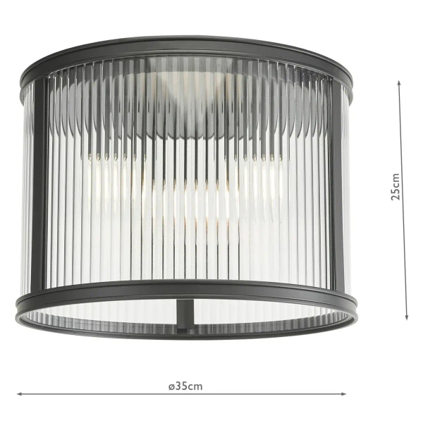 Przysufitowa lampa do kuchni Bianka BIA5322 ryflowana czarna