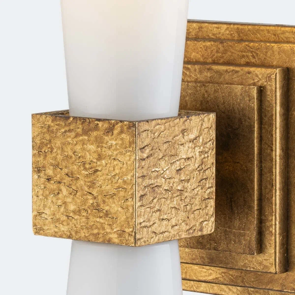 Kinkiet ścienny góra-dół Kristy KRISTY-1WB-DG-OPAL tuba biały złoty