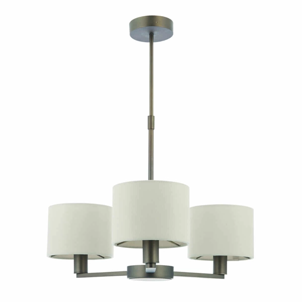 Abażurowa lampa wisząca Daley 73016 Endon do biura antyczny brąz biała