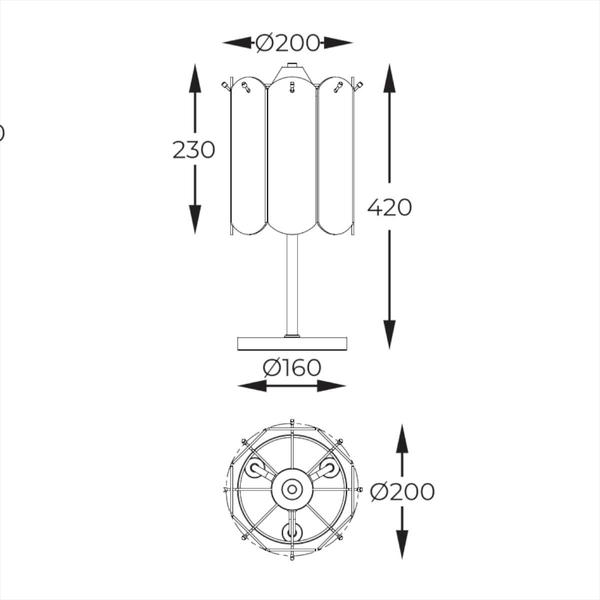 Lampka stołowa Nira MT3523-3S-EBCN Zumaline metal szkło przydymiony czarny