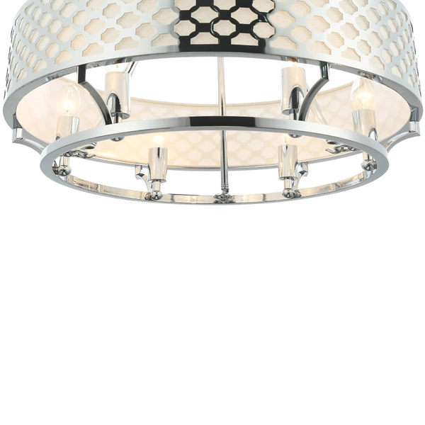 LAMPA wisząca Verno Cromo Orlicki Design metalowa OPRAWA ażurowy zwis chrom kremowy