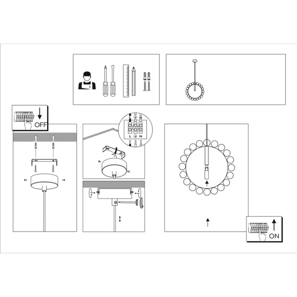 Okrągła wisząca lampa no.O 5061 Shilo do jadalni ring biały