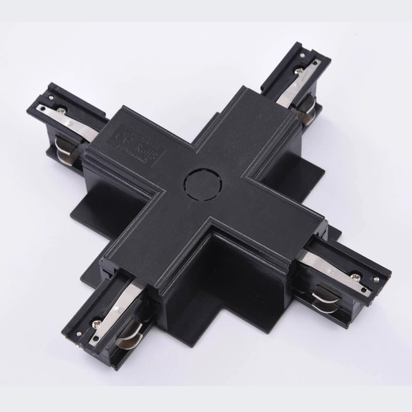 Łącznik-X Track AZ4302 do 3-fazowego systemu szynowego podtynkowy czarny