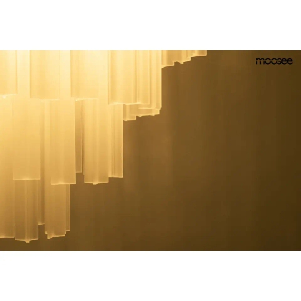 Żyrandol na łańcuchu GORDON biały złoty MSE1501100563 21xE14 szklany glamour