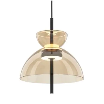 Lampa wisząca kopuła Bangkok MOD185PL-L12CG3K2 LED 12W 3000K mosiądz czarna