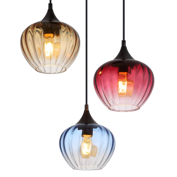 Potrójna wisząca lampa Sander 15748-3HR szklana multikolor