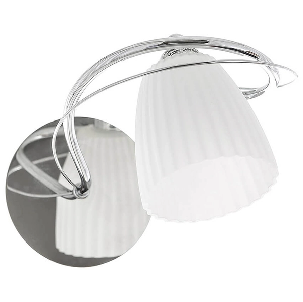 Ścienna lampa do salonu Tipene MW15105-1CR Italux szklana chrom biała