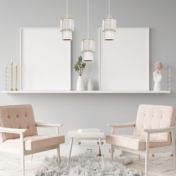 Lampa wisząca Blanco MLP8365 do jadalni biała złota