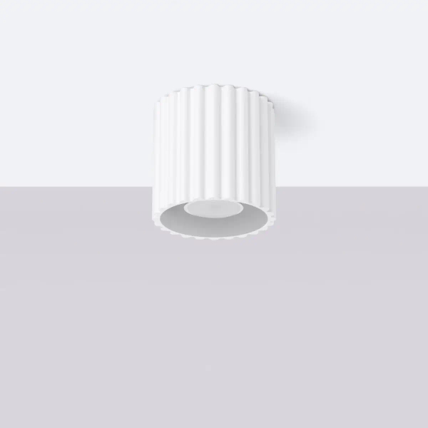 Metalowa lampa sufitowa AURA SL.1779 tubka ryflowana biała