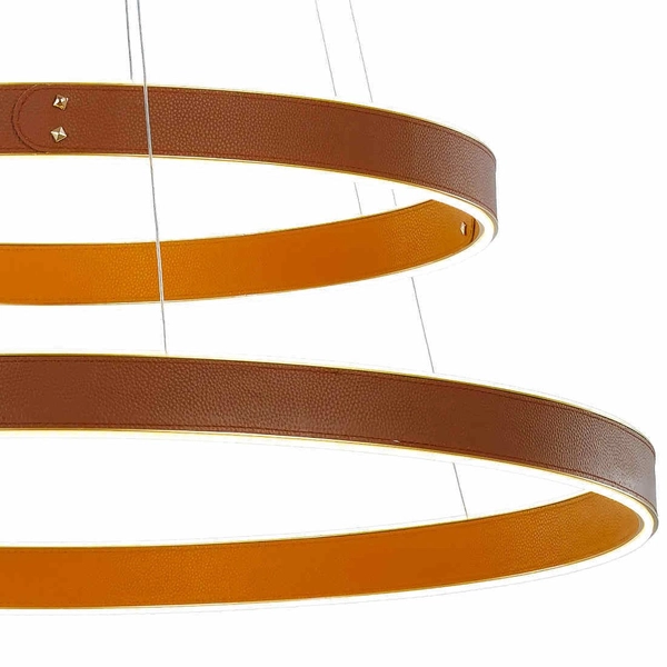 LAMPA wisząca MANEZIA PND-270160-2A-GD Italux metalowa OPRAWA okrągły zwis LED 115W 3000K pierścienie rings
