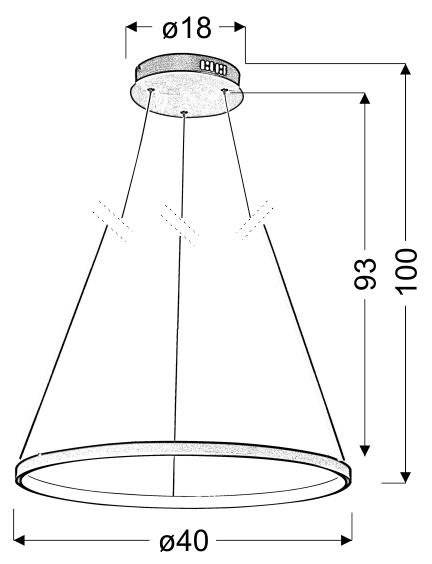 Lampa wisząca Lune 31-64646 Candellux LED 25W 4000K pierścień chrom