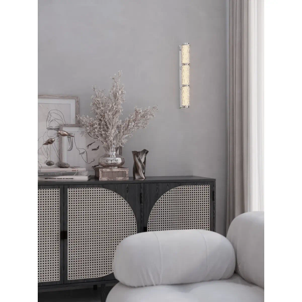 Szklana naścienna lampa Love W0423 LED 17W 3000K tubka chrom