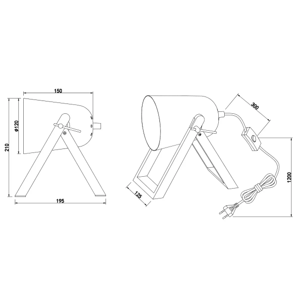 Stołowa lampka Marc R50721032 RL Light regulowana loftowa czarna