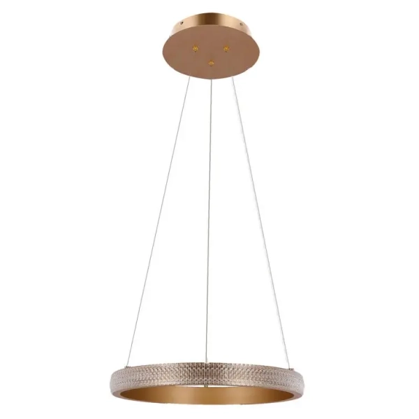 Pierścieniowa lampa wisząca Hashim 31-28457 LED 22W 3000K kryształki złota