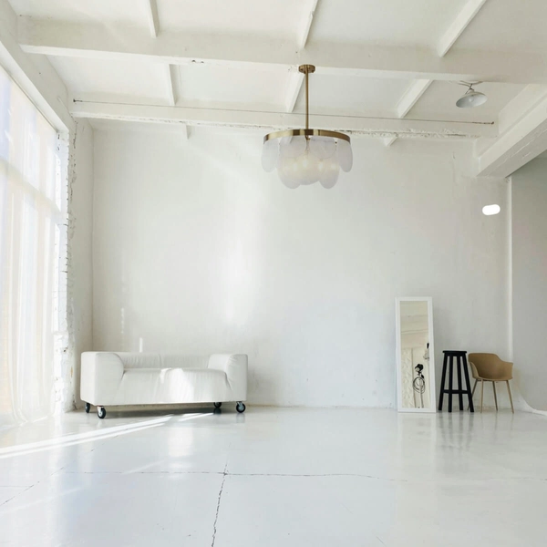 Szklana lampa wisząca AURORA ST-9513 BRASS nad stół złoty biały